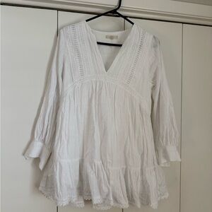Chelsea & Violet Ivory Tunic with Lace Details